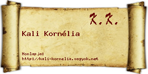 Kali Kornélia névjegykártya